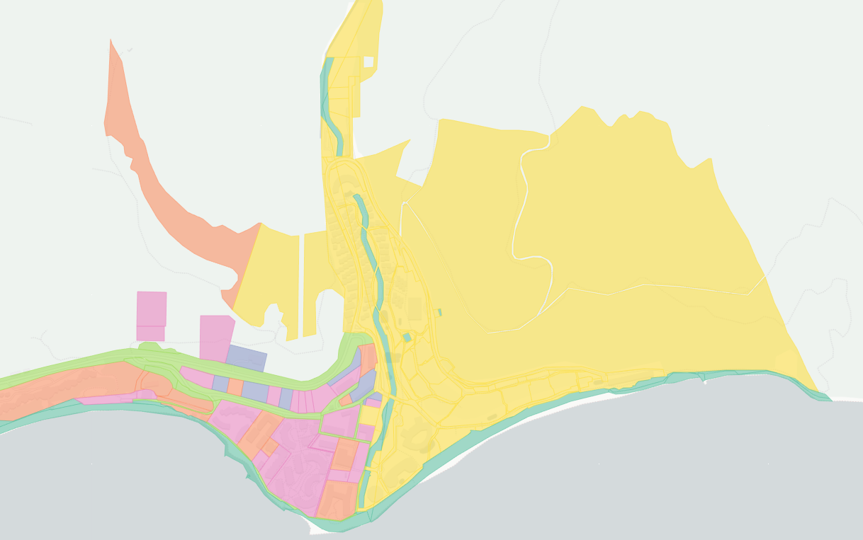 screenshot of the map of ownership in Elenite, Bulgaria